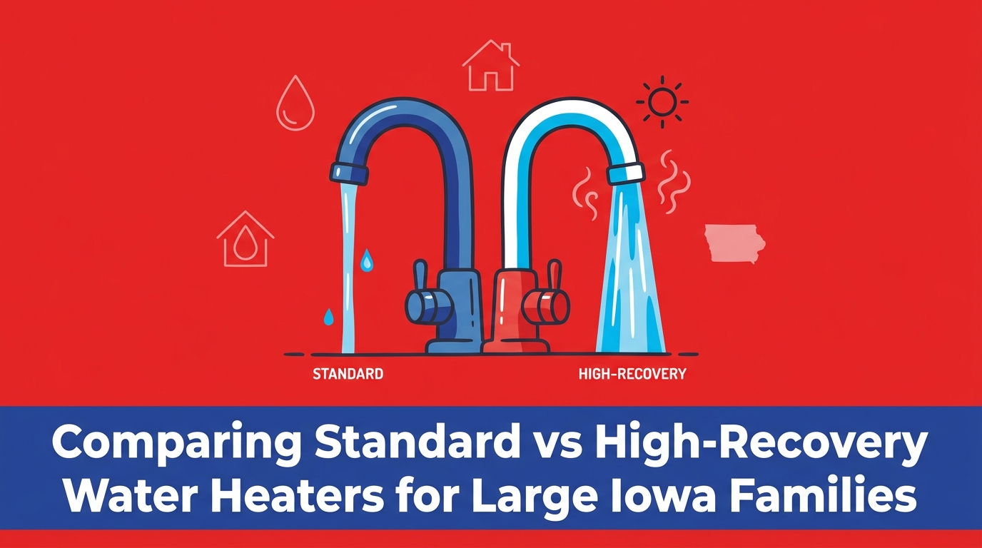 Comparing Standard vs High-Recovery Water Heaters for Large Iowa Families