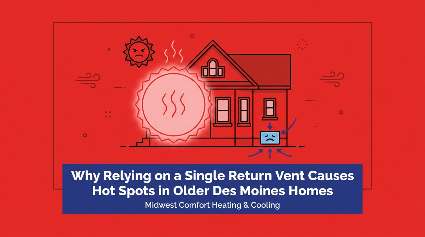 Why Relying on a Single Return Vent Causes Hot Spots in Older Des Moines Homes