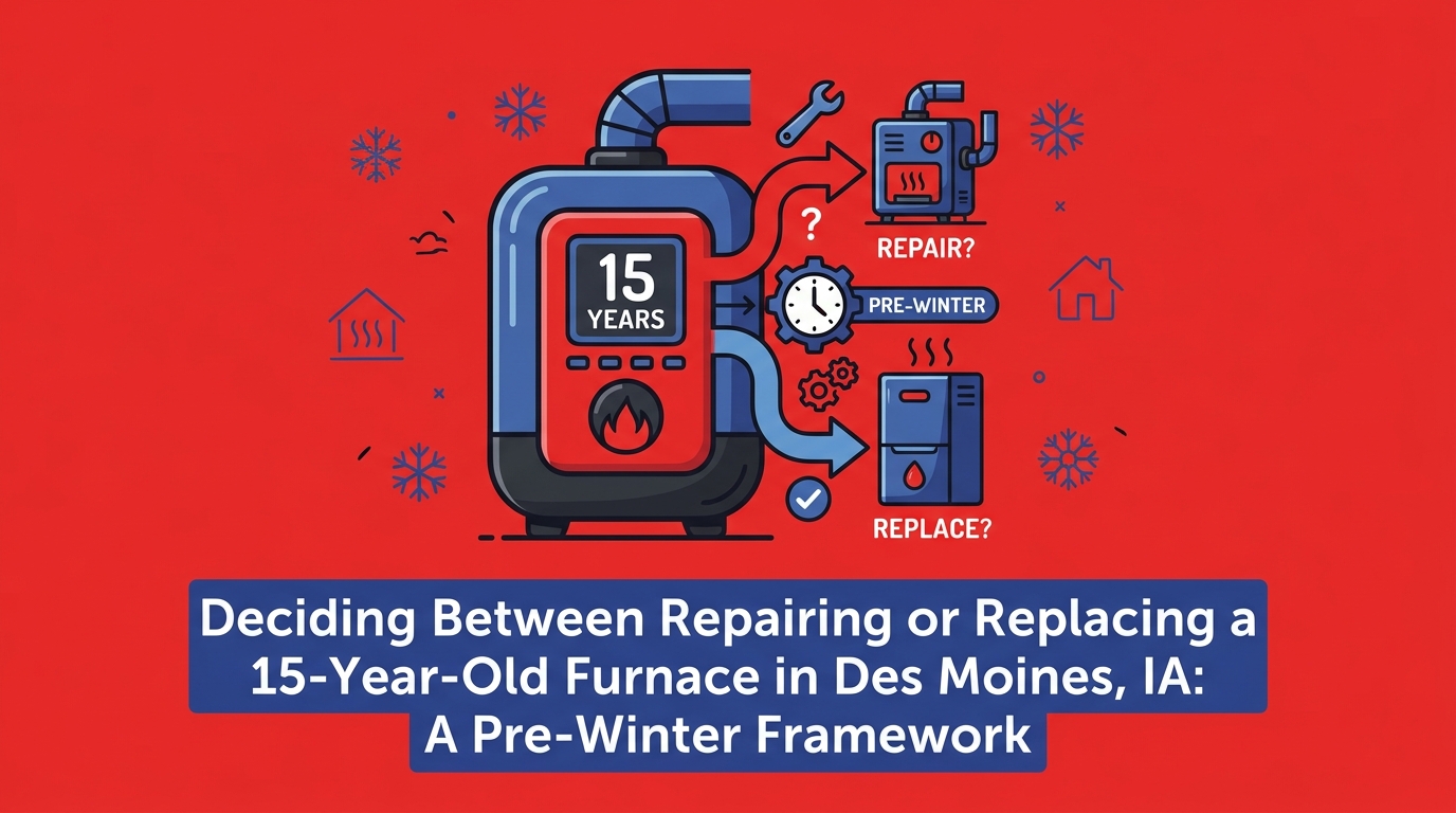 Deciding Between Repairing or Replacing a 15-Year-Old Furnace in Des Moines