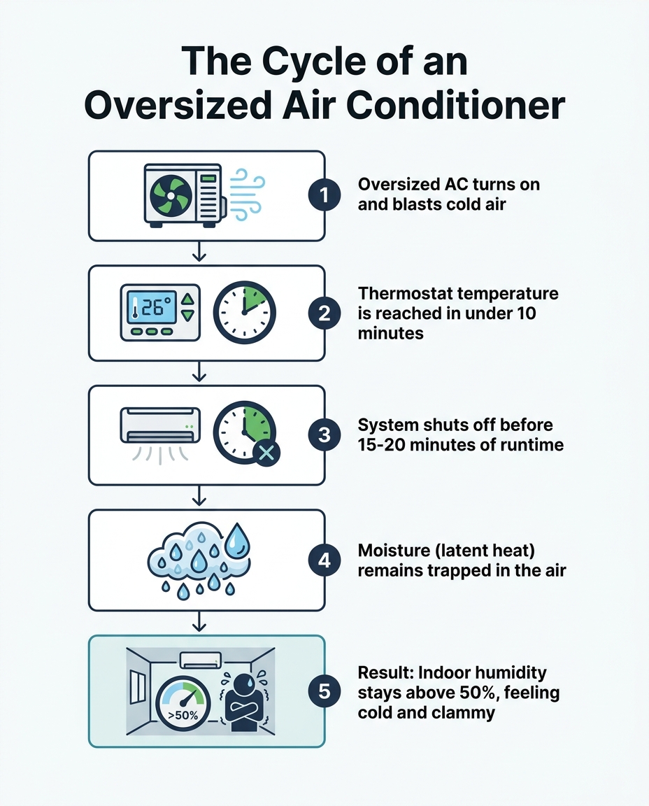 The Cycle of an Oversized Air Conditioner