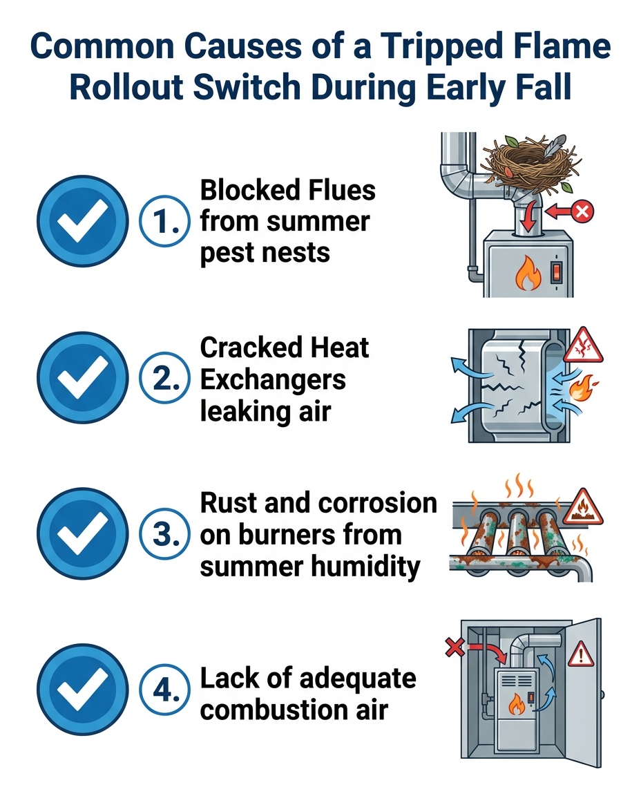 Common Causes of a Tripped Flame Rollout Switch During Early Fall