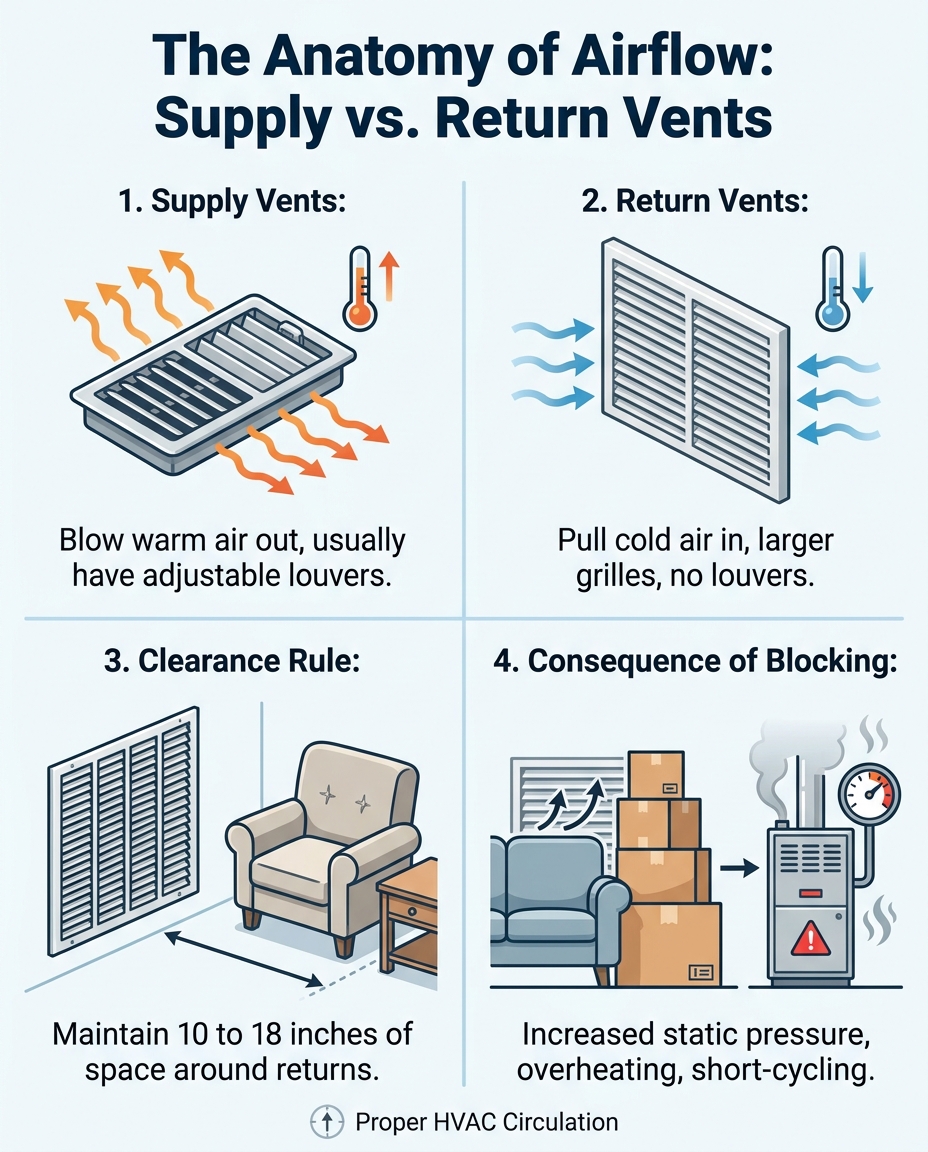 The Anatomy of Airflow: Supply vs. Return Vents