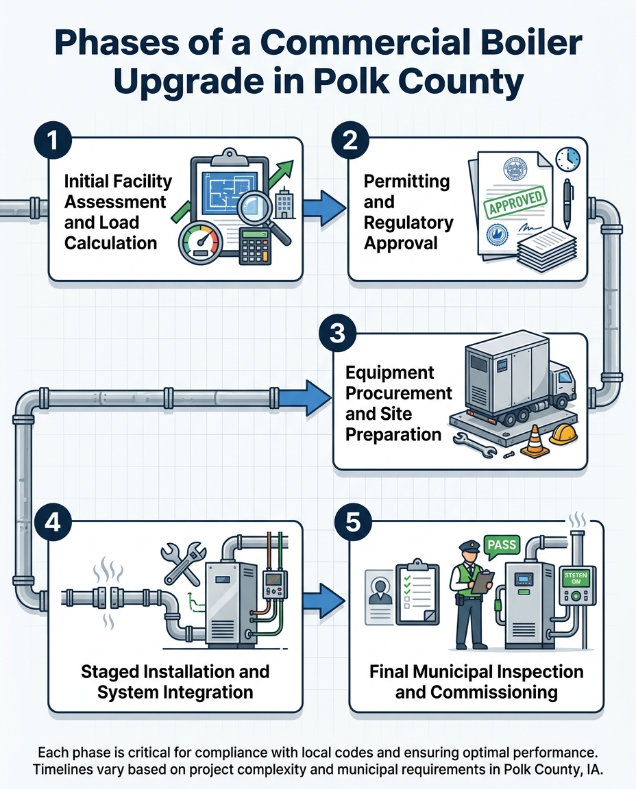 Phases of a Commercial Boiler Upgrade in Polk County