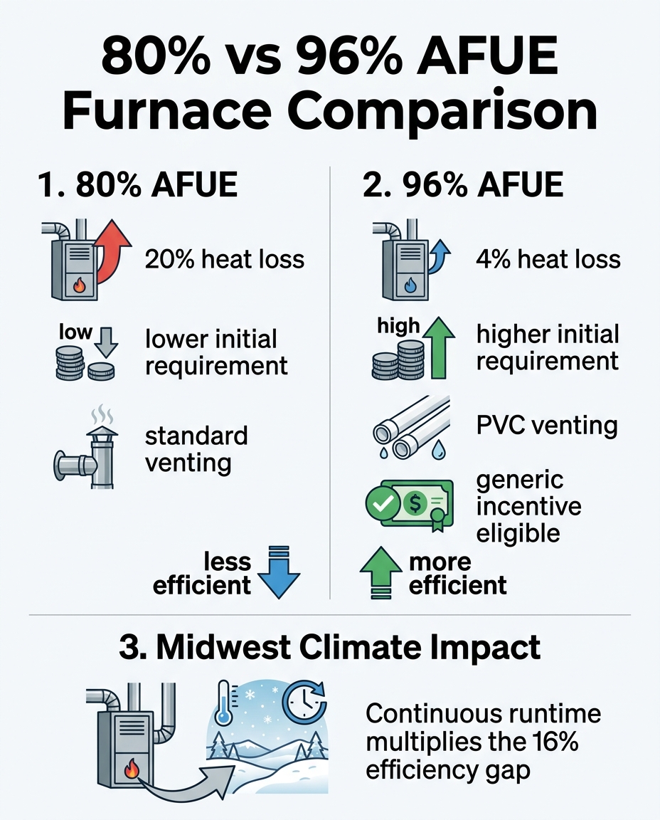 80% vs 96% AFUE Furnace Comparison