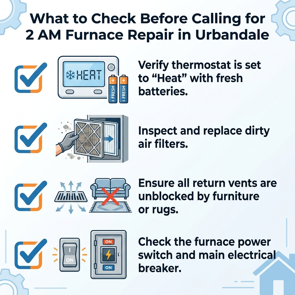 What to Check Before Calling for 2 AM Furnace Repair in Urbandale