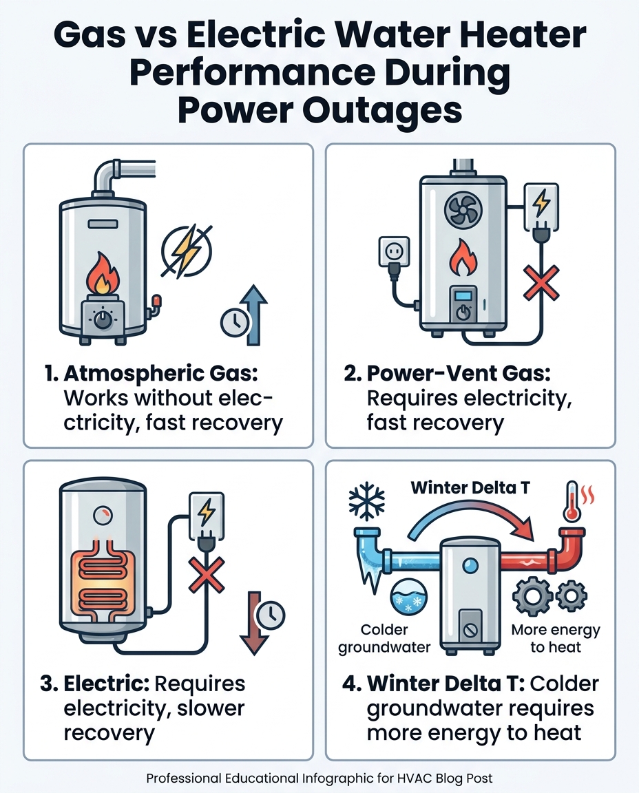 Gas vs Electric Water Heater Performance During Power Outages