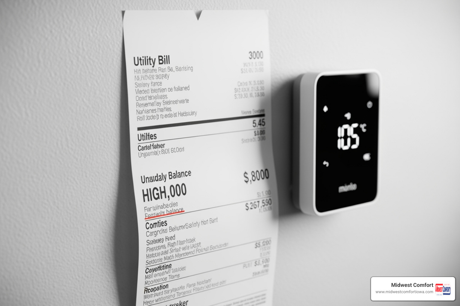 high energy bill next to a thermostat - airflow balancing windsor heights high energy bill next to a thermostat - airflow balancing windsor heights