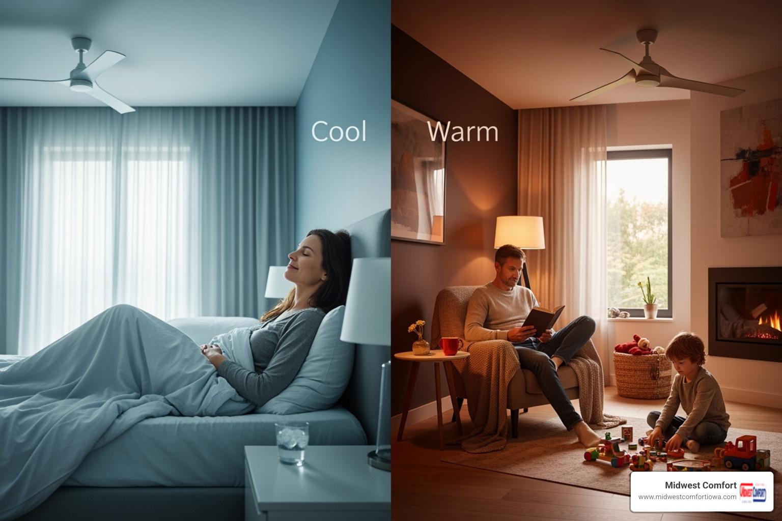 family comfortably enjoying different temperatures in separate rooms - mini split near me des moines family comfortably enjoying different temperatures in separate rooms - mini split near me des moines