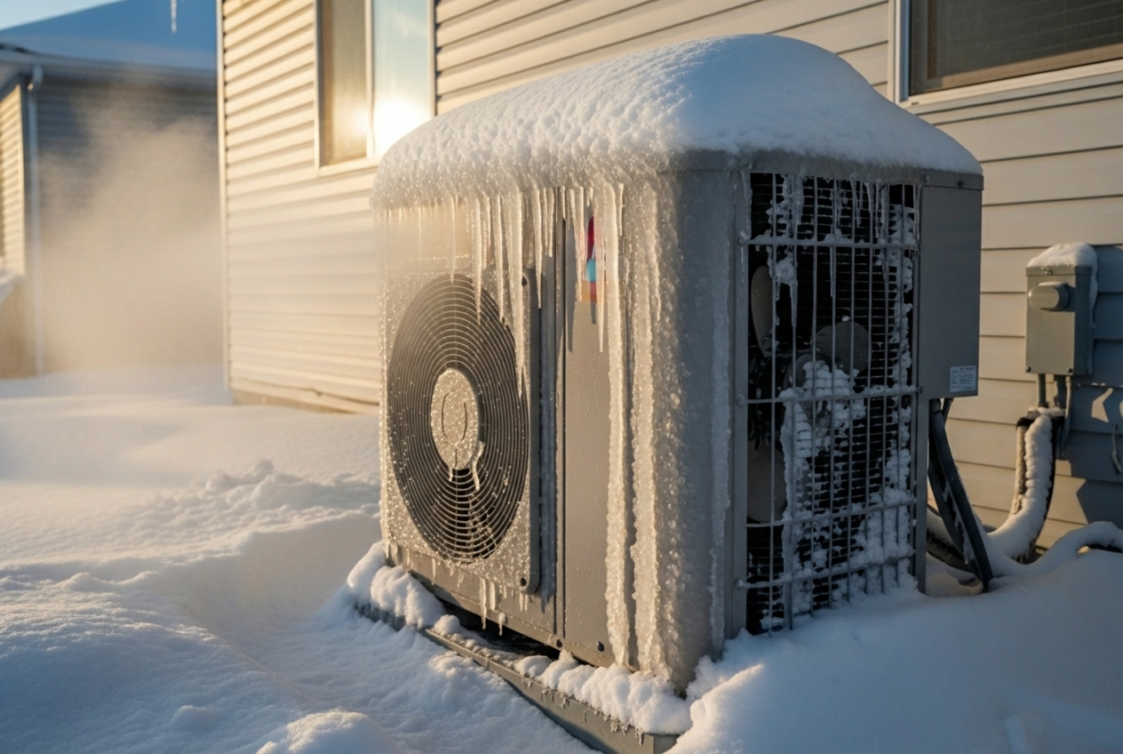 Infographic detailing signs of heat pump failure that require emergency installation, including total system failure, no heat in winter, safety concerns, and the impact of Waukee's climate. - emergency heat pump installation in waukee, ia Infographic detailing signs of heat pump failure that require emergency installation, including total system failure, no heat in winter, safety concerns, and the impact of Waukee's climate. - emergency heat pump installation in waukee, ia
