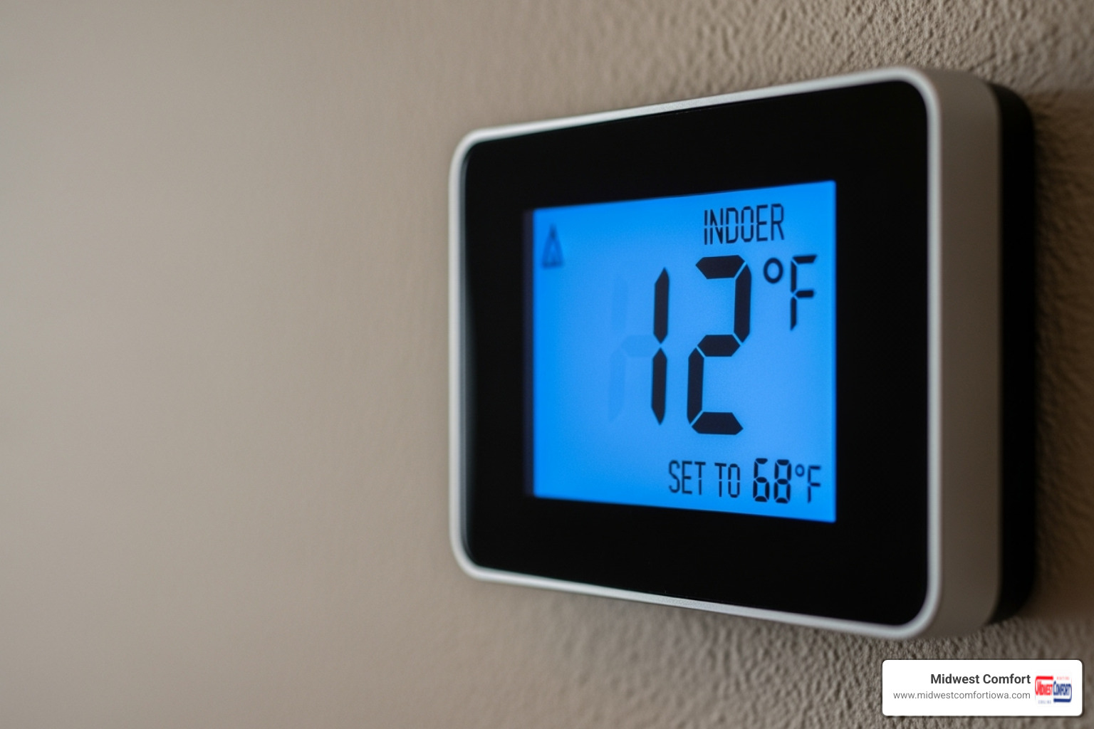 Thermostat showing extreme indoor temperature - emergency hvac repair des moines Thermostat showing extreme indoor temperature - emergency hvac repair des moines