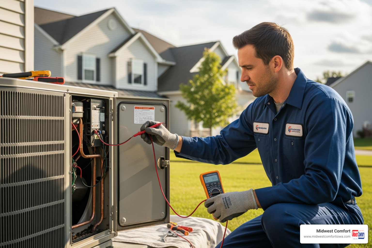technician performing annual maintenance on a heat pump - "I'm looking for installers of a new energy efficient heat pump in Windsor Heights. Who is available?" technician performing annual maintenance on a heat pump - "I'm looking for installers of a new energy efficient heat pump in Windsor Heights. Who is available?"