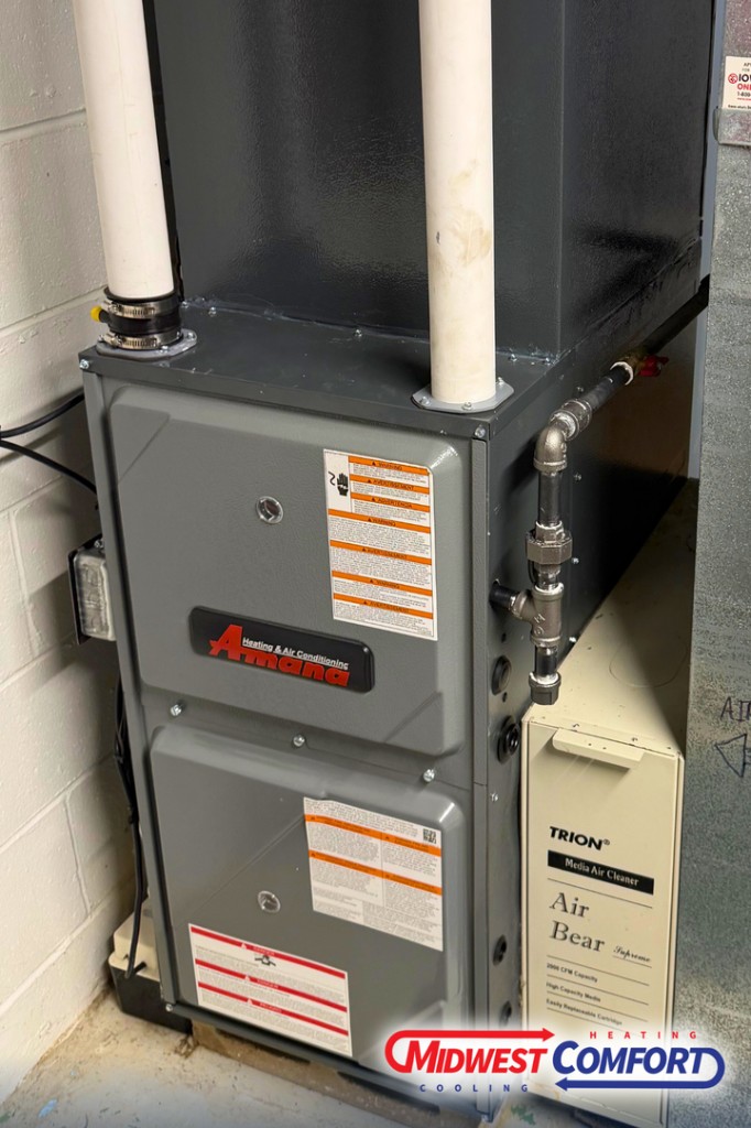 High-efficiency Amana furnace installed by Midwest Comfort